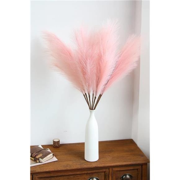 7-Pcs 38"/3.1FT Faux Pampas Grass Large Fluffy Artificial Fake Flower Boho Decor - Picture 4 of 6